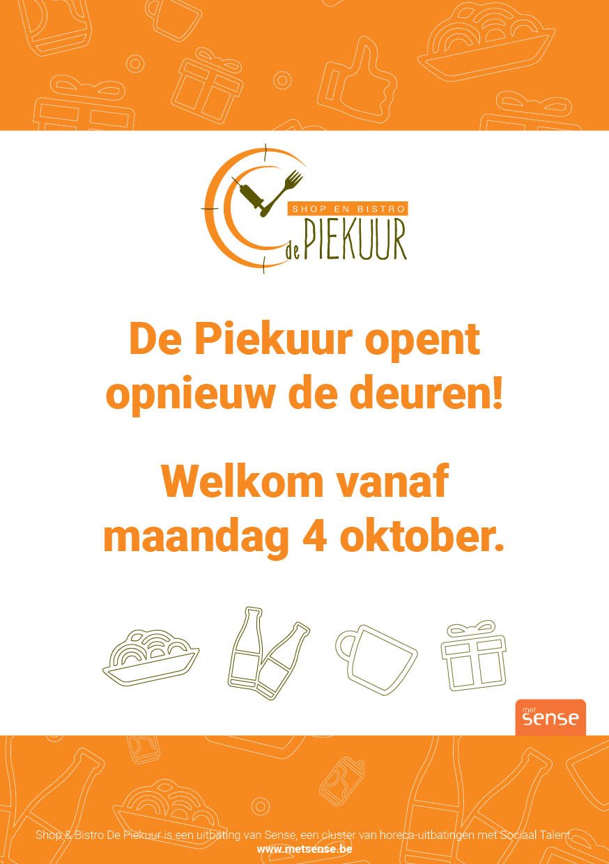 Affiche aankondiging opening Piekuur op 4 oktober