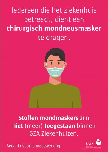 Aanpassing mondmaskerbeleid bij GZA Ziekenhuizen